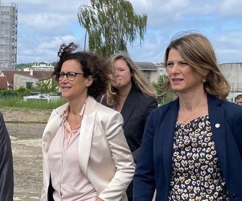 Sur le chantier du futur lycée de Bagneux avec la Ministre Emmanuelle Wargon